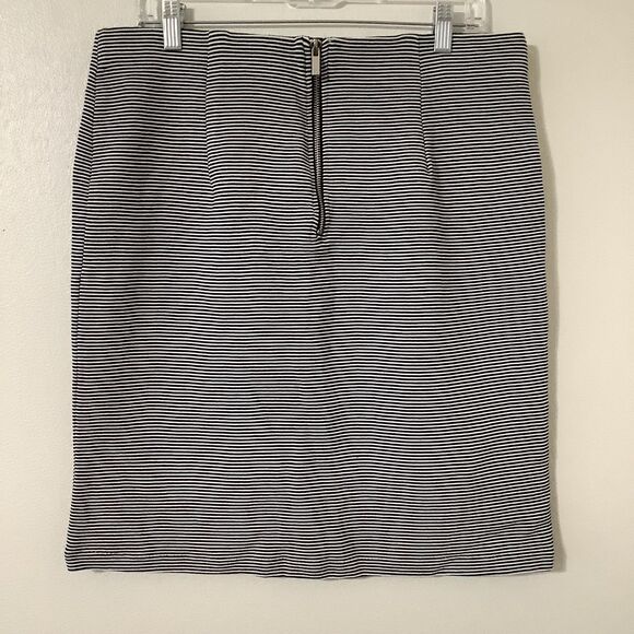 NWT Premise Striped Black White Twee Minimalist Work School Pencil Skirt Large - Picture 4 of 7